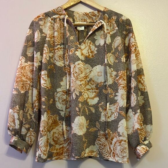 Vintage Tops - Vintage Revé Women’s Floral Print Peasant Blouse Sz 8 Retro 70s Boho Grannycore